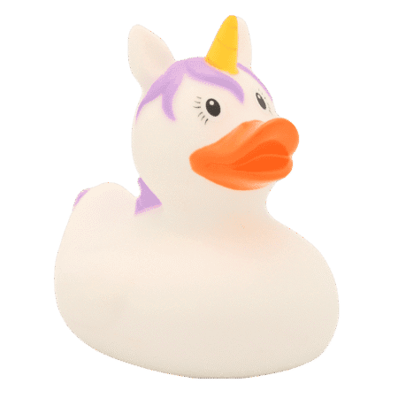 Hvit enhjørning-badeand