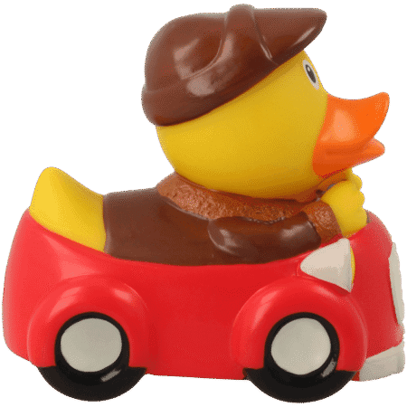 Tut og kjør-badeand, mann