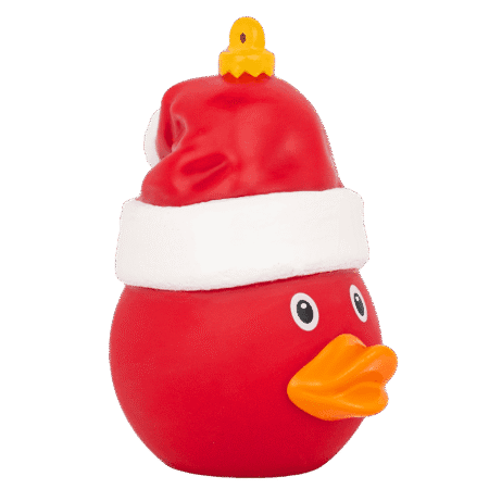 Julekule-badeand med lue