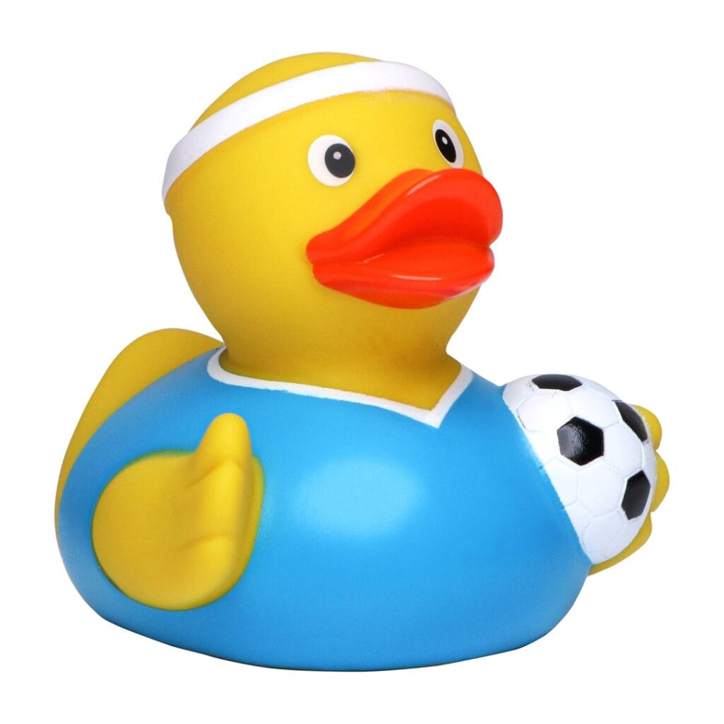 Badeand Fotballspiller – Kvakky Duck