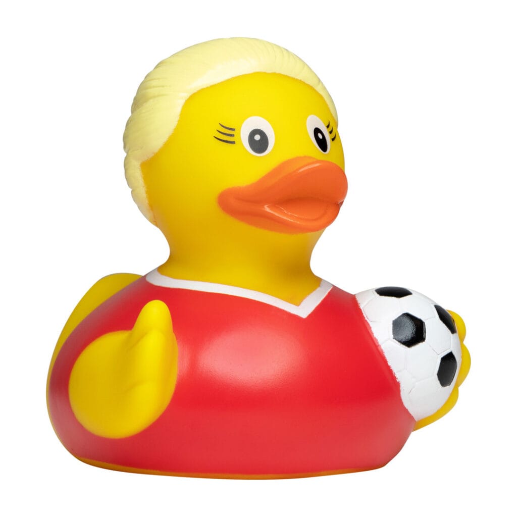 Badeand Fotballspiller Dame – Kvakky Duck