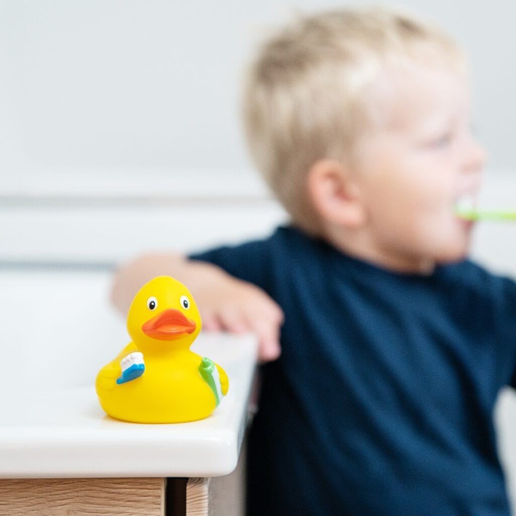Badeand Tannbørste – Kvakky Duck