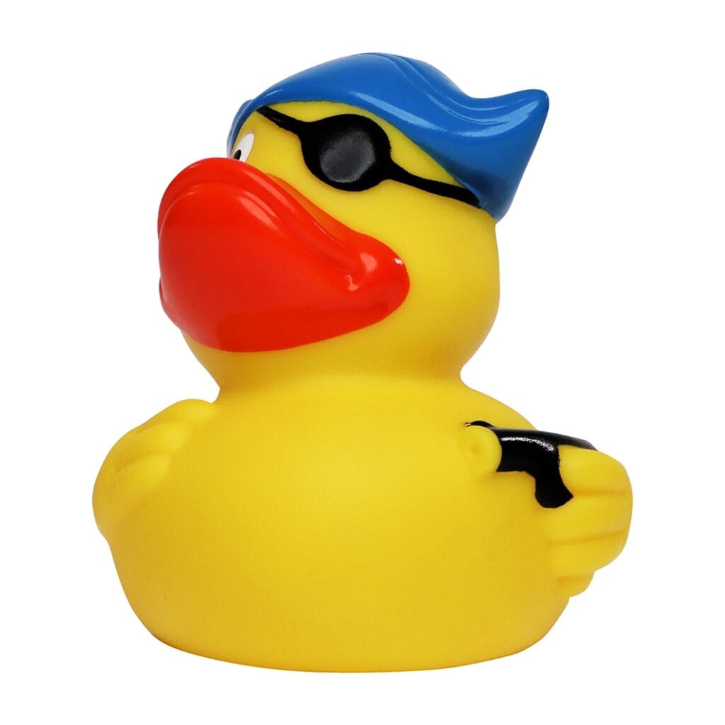 Badeand Pirat med lapp for øyet og hatt – Kvakky Duck