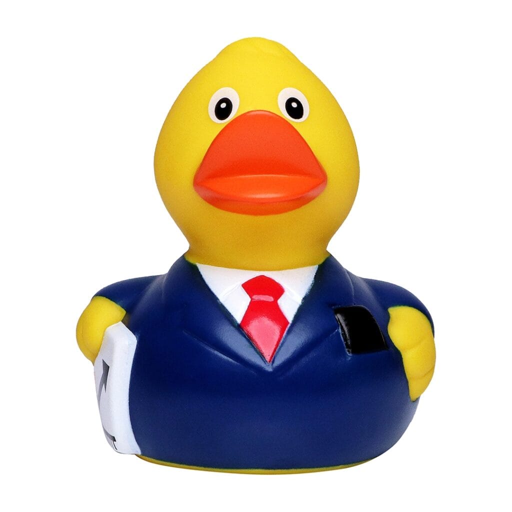 Badeand Forretningsmann – Kvakky Duck