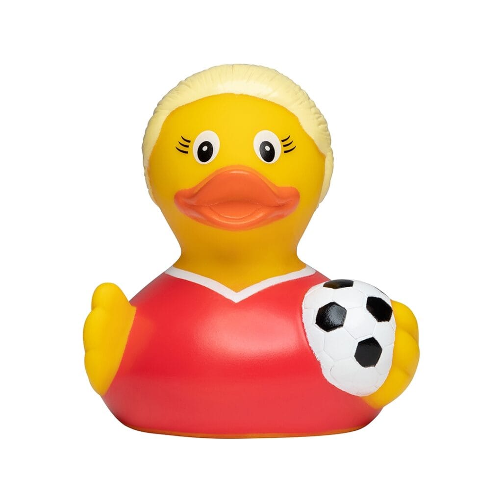 Badeand Fotballspiller Dame – Kvakky Duck